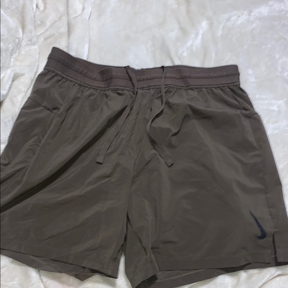 Nike Brown Athletic Shorts with Elastic Waistband